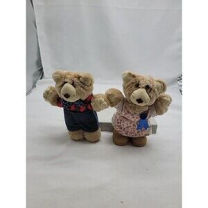 Furskins Bears - Two (2) 1986 Wendy's  Toys 7" Plush Stuffed Animal Toy